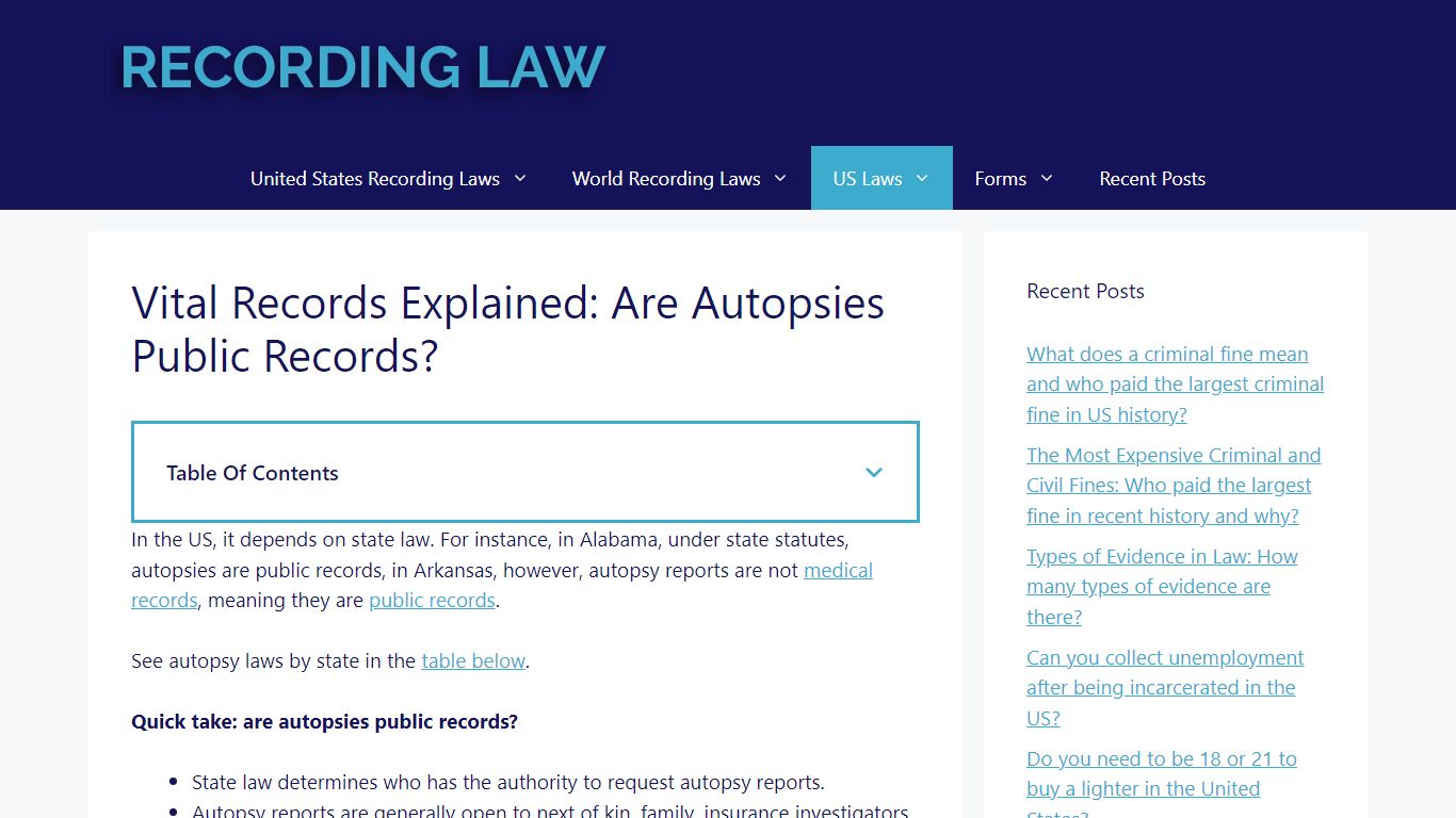 Vital Records Explained: Are Autopsies Public Records?