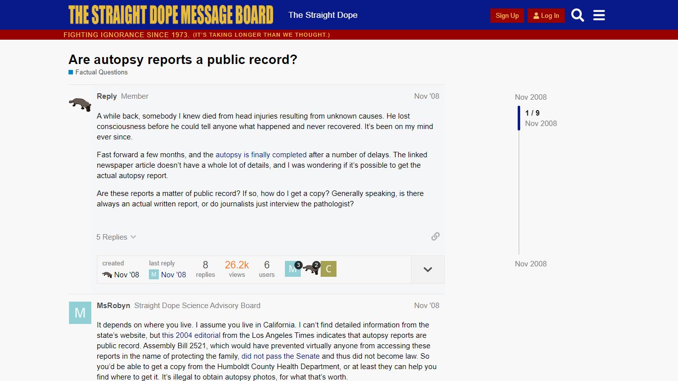 Are autopsy reports a public record? - Factual Questions - Straight ...